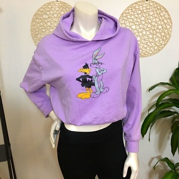 Looney Tunes Bugs & Daffy Cropped Hoodie - Picture 2 of 5